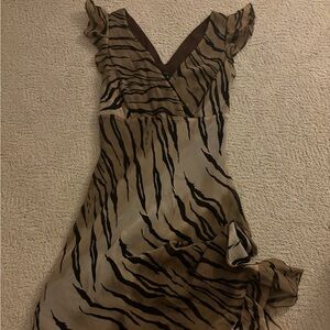 Vintage tiger print midi dress size 0